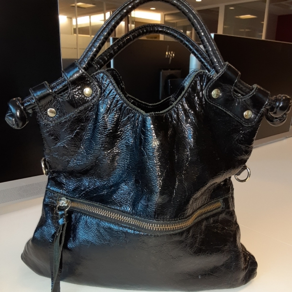 Pietro Alessandro patent leather satchel